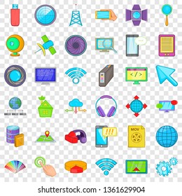 Web progress icons set. Cartoon style of 36 web progress vector icons for web for any design