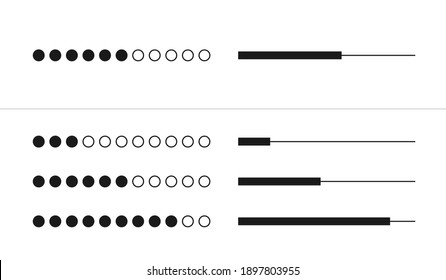 Web progress loader interface load status upload data symbol download buffer network shape vector illustration. Set of loaders icons waiting signs website data symbols isolated on white background