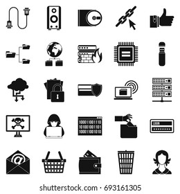 Web project icons set. Simple set of 25 web project vector icons for web isolated on white background