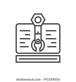 web project linear icon, sign, symbol, vector on isolated background