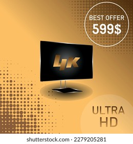 Web-Werbebanner Smart-TV-Vektordesign 