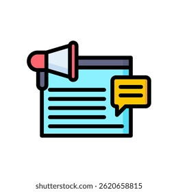 Web Promotion Icon Lineal Color Vector Illustration