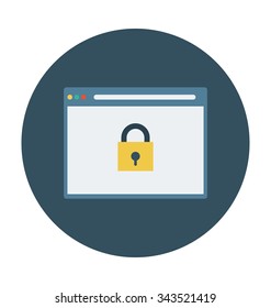 Web Protection Colored Vector Illustration 