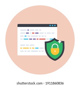 
Web protection concept, safety shield having padlock inside 