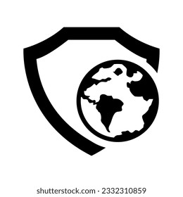 Web Protection Flat Black Icon Isolate On White Background Vector Illustration | Seo Icons