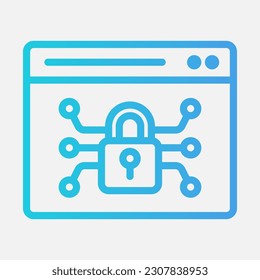 Icono de protección web en estilo degradado, uso para presentación de aplicaciones móviles del sitio web