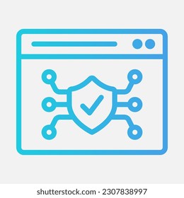 Web protection icon in gradient style, use for website mobile app presentation