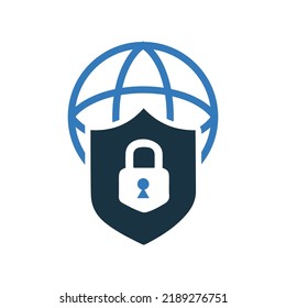 Web protection icon. Simple editable vector graphics.