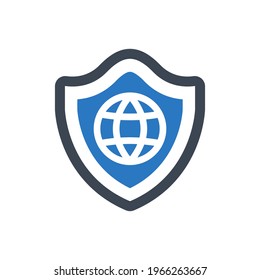 Web protection icon - Simple vector illustration