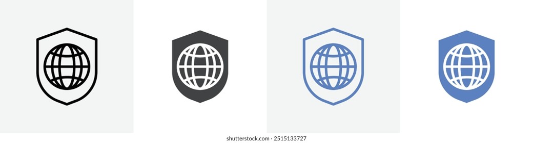 web protection icon vector set use for web ui or app
