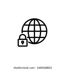 Web protection line icon. Secure internet, global network security, VPN. Web security concept. Vector illustration can be used for topics like internet, communication, networking