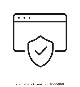 Web protection thin line icons. Perfect pixel on transparent background