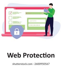 Web protection Vector Illustration Which can easily modify or edit


