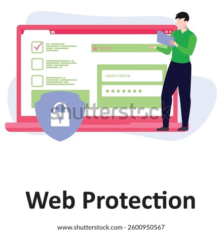 Web protection Vector Illustration Which can easily modify or edit

