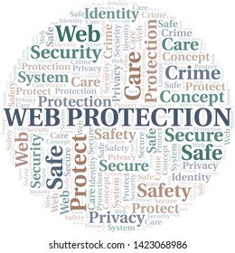 Web Protection word cloud. Wordcloud made with text only.