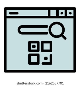 Web qr code icon outline vector. Mobile scan. Hand barcode