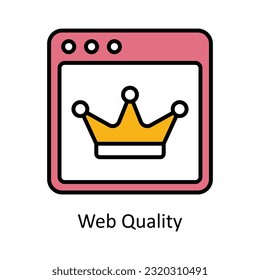 Web Quality Filled Outline Icon Design illustration. Digital Marketing Symbol on White background EPS 10 File