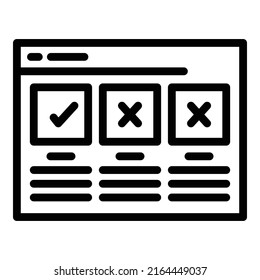 Web quiz icon outline vector. Exam competition. Game question