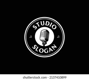 Web Radio Logo Design. Recording Studio Logo Design Vector.