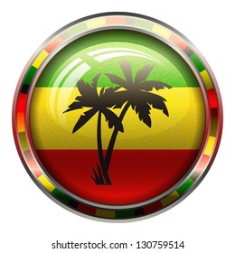 Web rastafarian button. Vector illustration