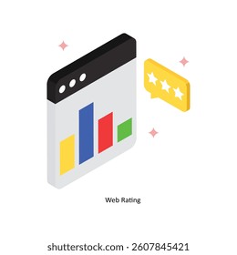 Web Rating Concept isometric Style Illustrations. Eps 10 File 