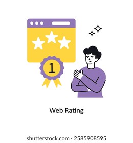 Web Rating Concept vector illustration.  isolated on white Background.
