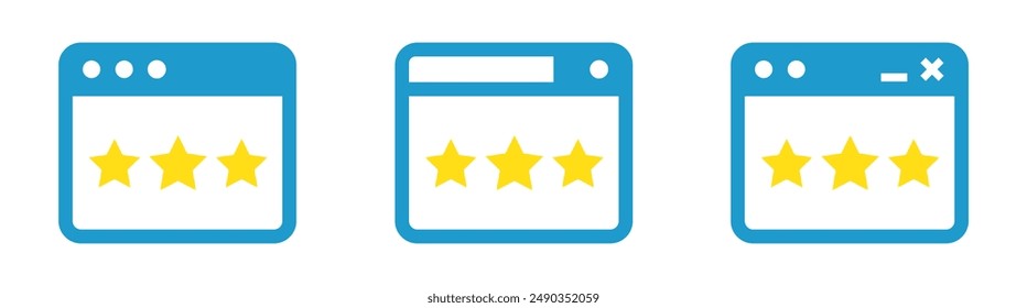 Web rating page set icon, vector illustration