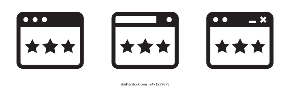 Web rating page set icon, vector illustration