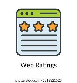 Web Ratings Vector   Fill outline  Icon Design illustration. Digital Marketing  Symbol on White background EPS 10 File