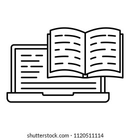 Web reading icon. Outline illustration of web reading vector icon for web design isolated on white background
