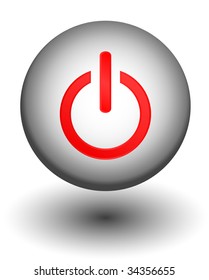 Web red power web button, icon
