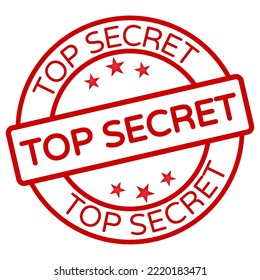 Web Red Top Secret Sign sticker vector illustration