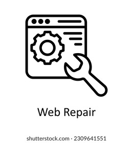 Web Repair Vector  outline Icon Design illustration. Seo and web Symbol on White background EPS 10 File
