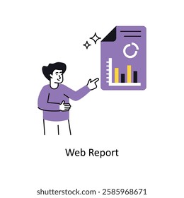 Web Report Concept vector illustration.  isolated on white Background.