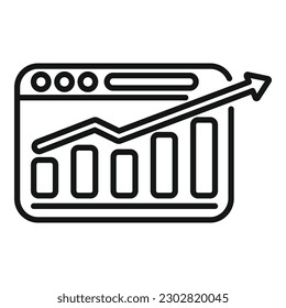 Web report icon outline vector. Chart data. Finance file