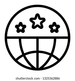 web reputation icon, outline black style, seo and business illustration