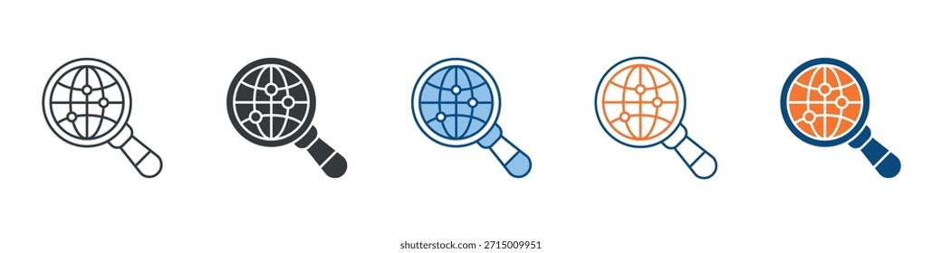 Webrecherche-Symbol Sammlung mehrerer Stile festlegen