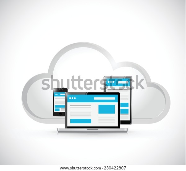 web responsive cloud computing network.\
illustration design over a white\
background