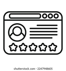 Web review icon outline vector. Customer trust. Credible rate