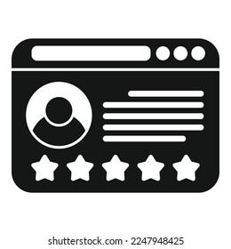 Web-Review Symbol einfache Vektorgrafik. Vertrauen des Kunden. Glaubwürdige Rate
