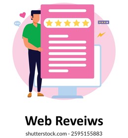 Web reviews Vector Illustration Which can easily modify or edit

