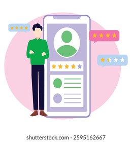 Web reviews Vector Illustration Which can easily modify or edit

