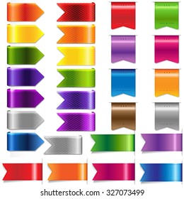 Web Ribbon Set, Vector Illustration