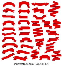 Web Ribbon Set Vector Illustration