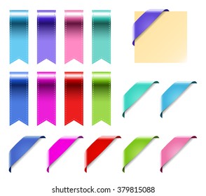 Web Ribbons Set With Gradient, isolated on white Vector Illustration