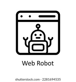Web Robot Vector    outline Icons. Simple stock illustration stock