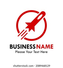 web rocket logo template illustration. there are rocket with circle