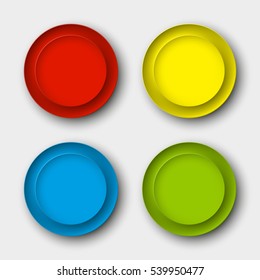 web round button for website or app. Isolated bell sign with border, reflection and shadow on background. Vector eps10.