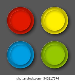 web round button for website or app. Isolated bell sign with border, reflection and shadow on background. Vector eps10.