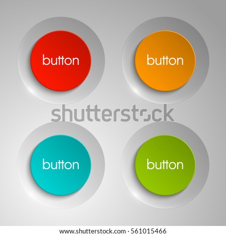 web round button for website or app. Isolated bell sign with border, reflection and shadow on background. Vector eps10.